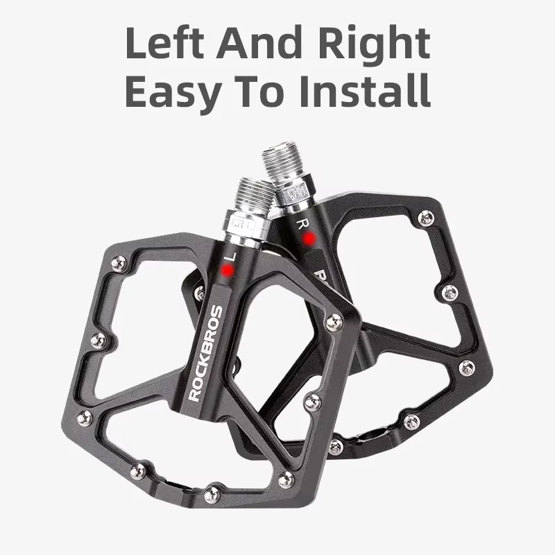 ROCKBROS pédales de vélo en alliage d'aluminium vtt route anti-dérapant ultraléger roulement scellé une pièce moulage