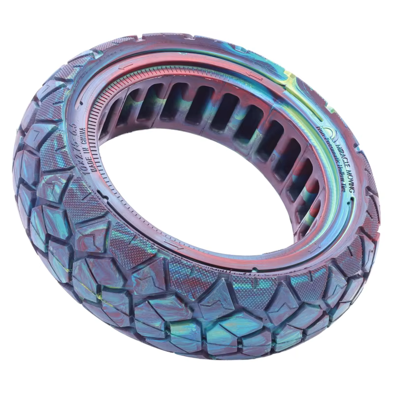 Pneu plein tout-terrain 10X2.75-6.5 pour trottinette, pneu plein alvéolé sans chambre à air 10X2.75-6.5
