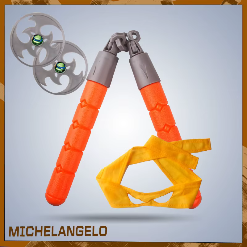 Masque pour les yeux des tortues Ninja pour adolescents, fléchettes Nunchaku, couteau et couteau peuvent porter des accessoires d'armes de Performance pour enfants