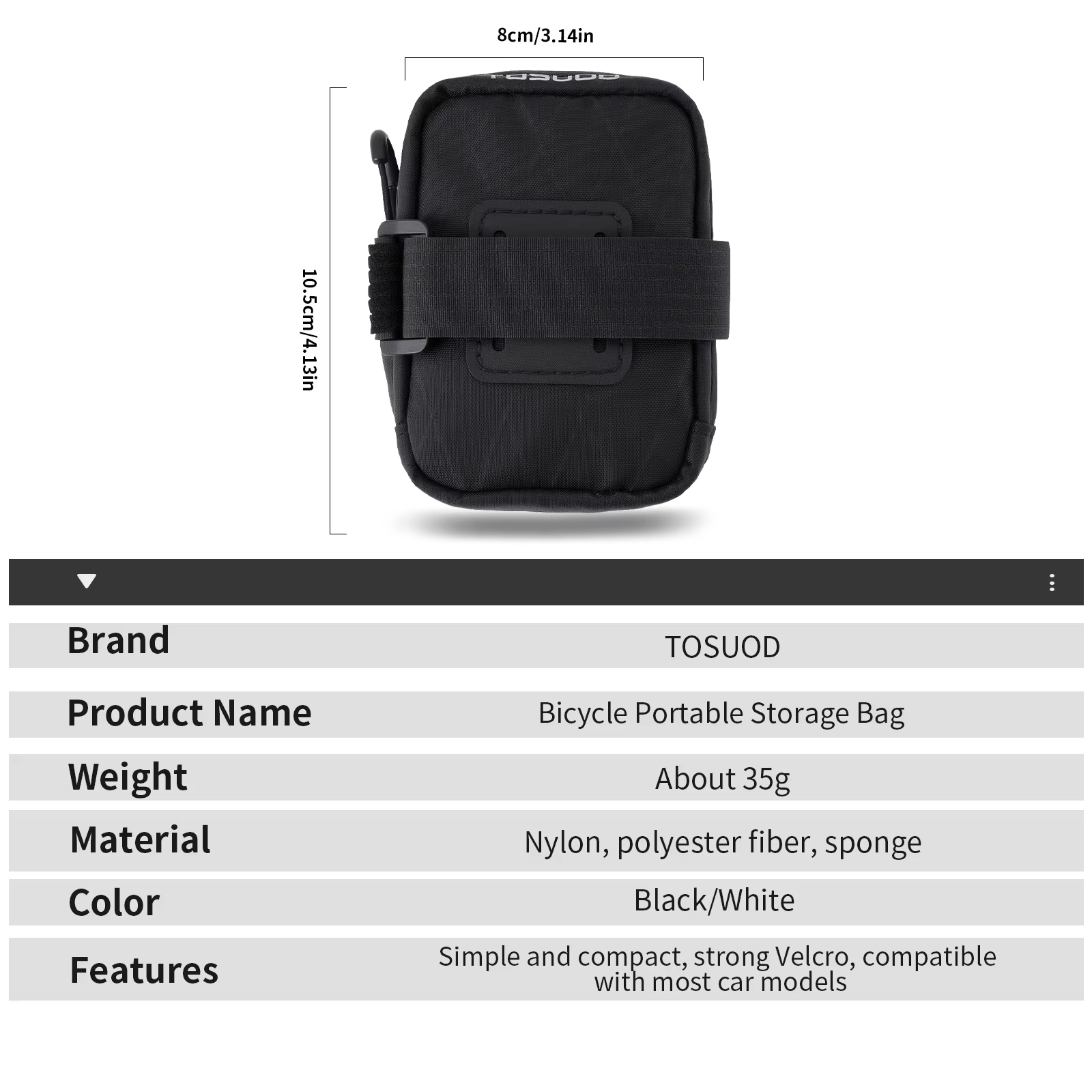 TOSUOD – Mini sac de selle de vélo
