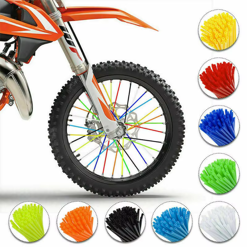 72 pièces enveloppes de protection de rayons de roue de vélo 24 cm Kit d'enveloppe
