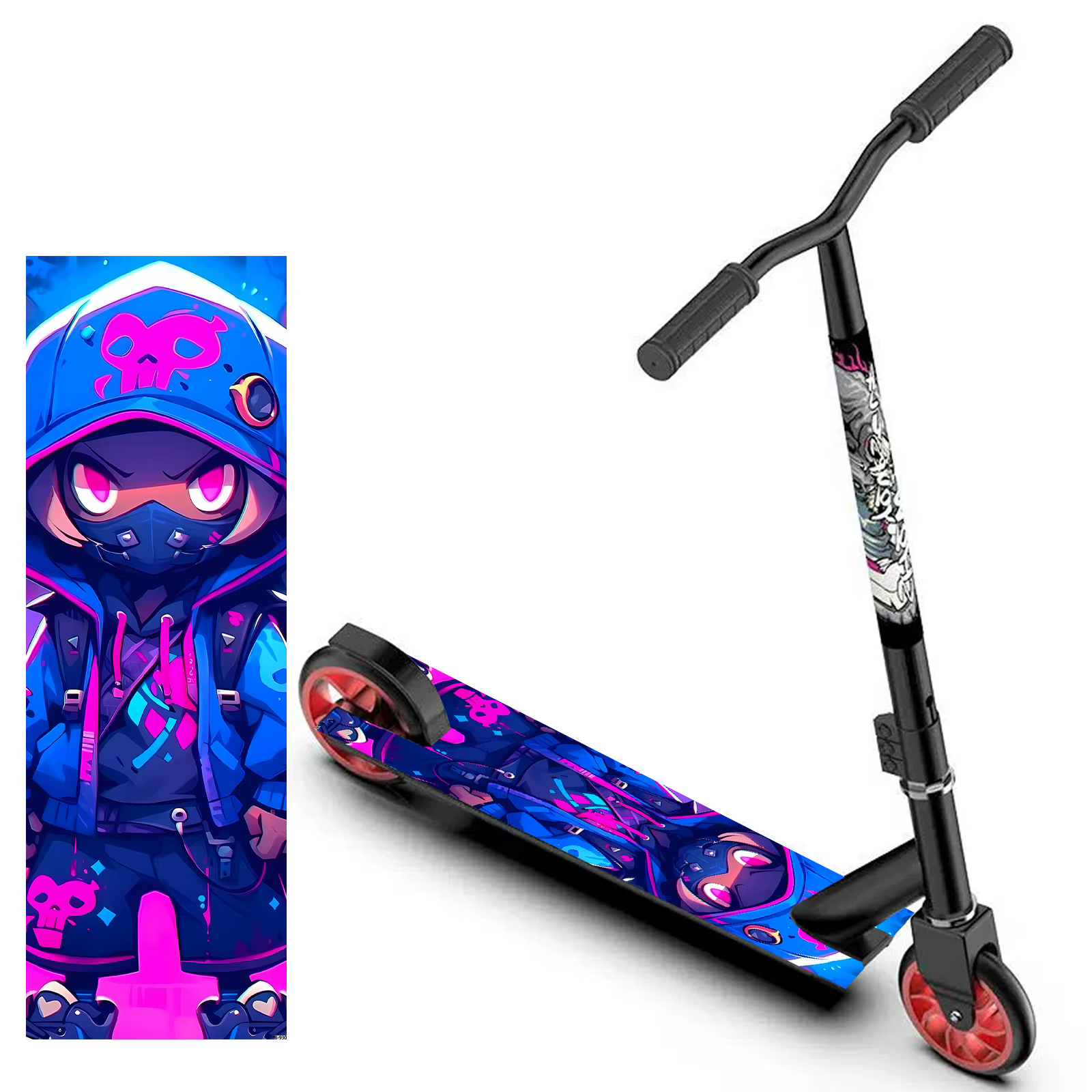 1 grand autocollant coloré et cool pour scooter