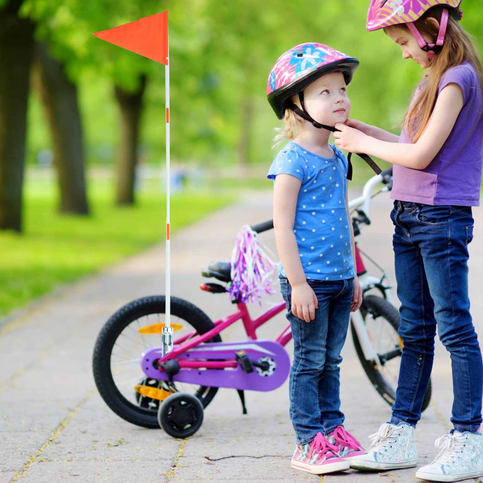 Ensemble de poteaux de drapeaux de vélo de 125cm