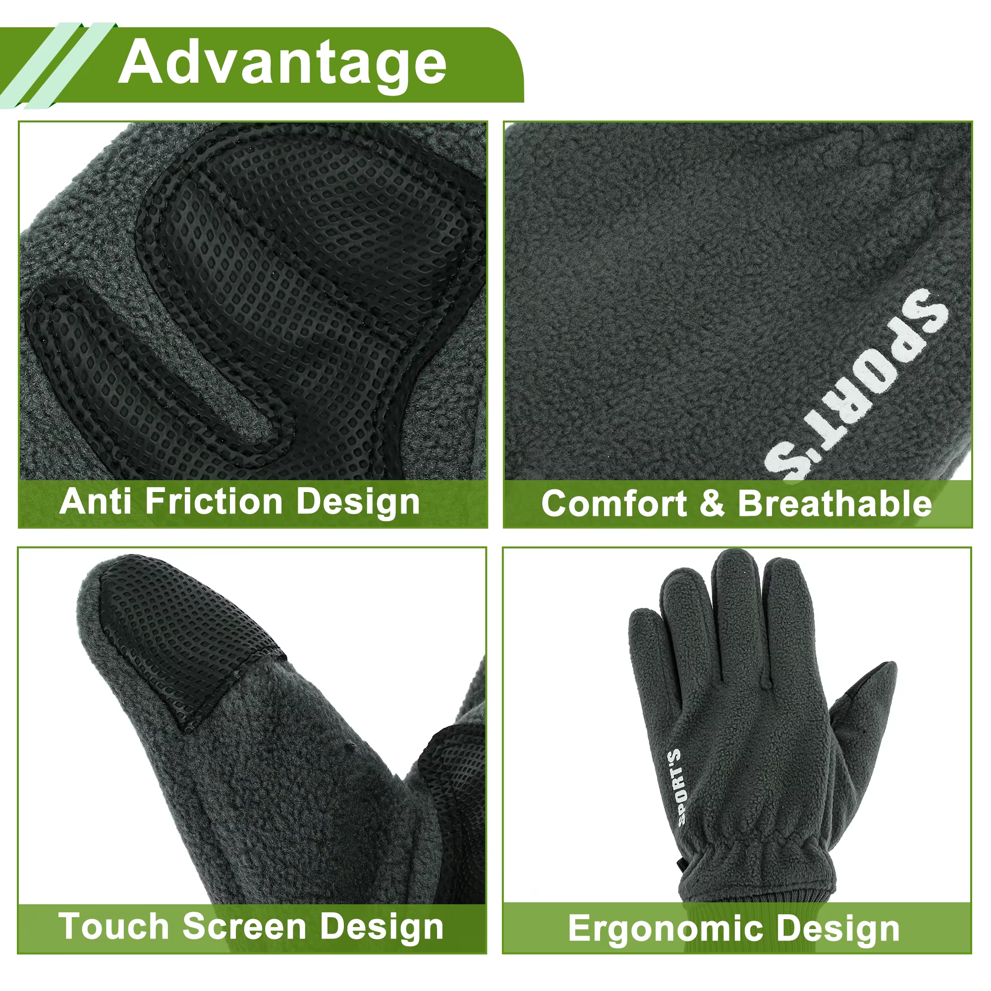 X Autohaux Gants de cyclisme pliables à doigts complets pour hommes