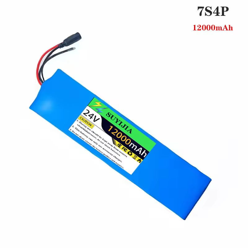 Batterie au lithium 24V 12AH 7S4P 250W 29.4V 12000MAH 18650 pour trottinette électrique