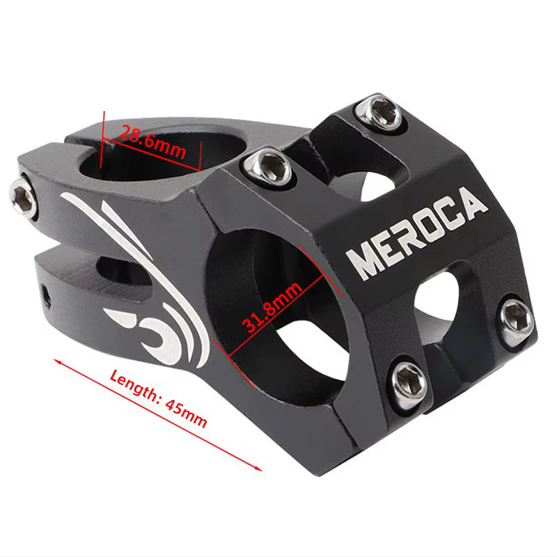 Potence de vélo MEROCA 45 mm, potence courte creuse, 28,6*31,8 mm, noir, rouge, or, bleu, pour vélo de montagne et vélo de route