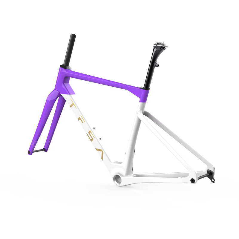 Cadre en fibre de carbone pour vélo gravel urbain TFSA JH-37 avec freins à disque T47 pour VTT