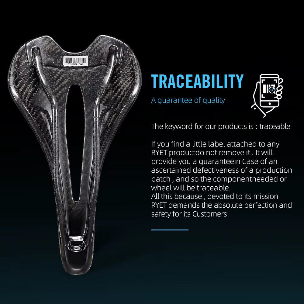 RYET 12K selle entièrement en carbone impression 3D 122g pour Triathlon route vtt gravier vélo léger siège de cyclisme Surface EVA 7x9mm