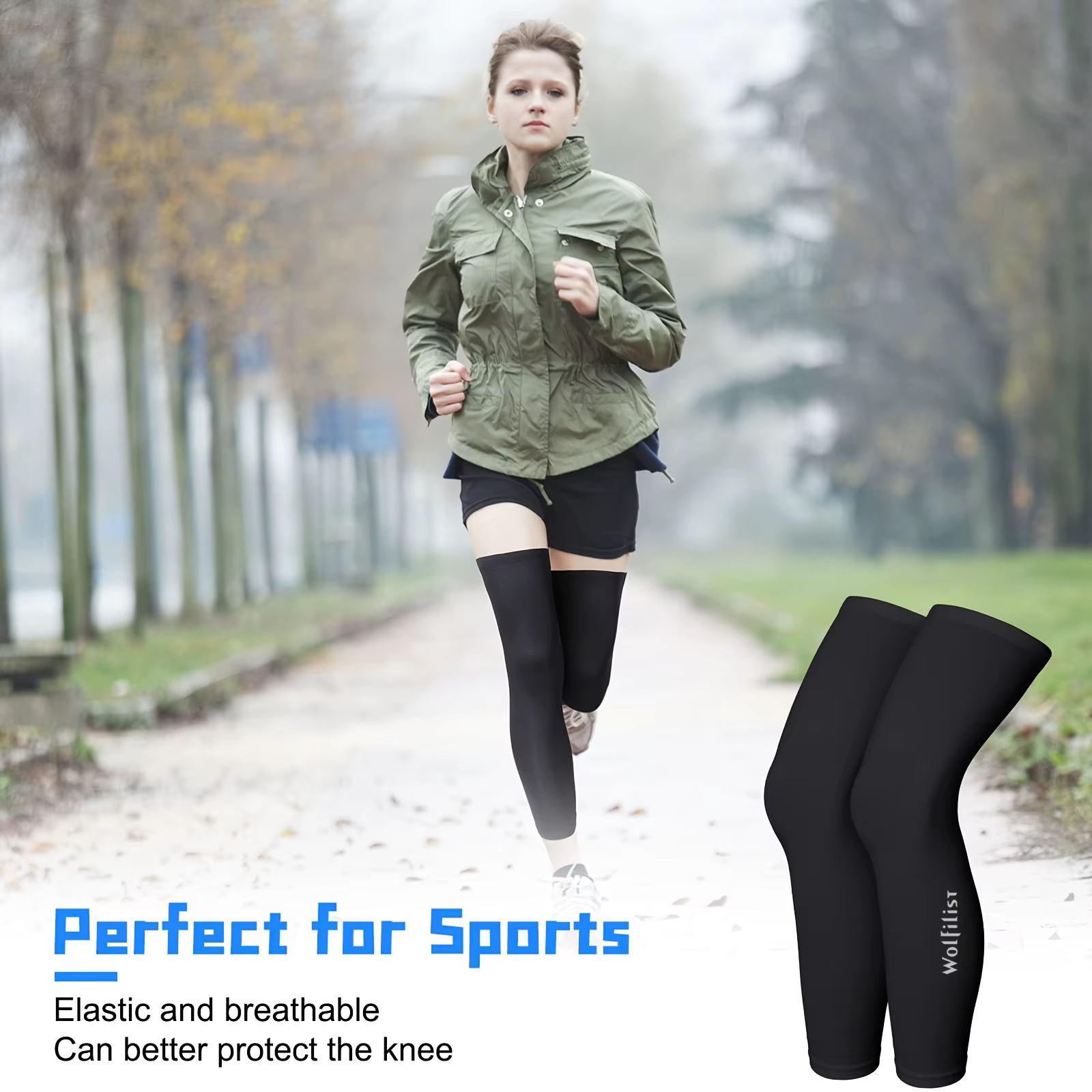 Jambières de cyclisme, manches longues thermiques, manchon de Compression de jambe complète, extensible à haute élasticité, adapté à la course à pied et au cyclisme