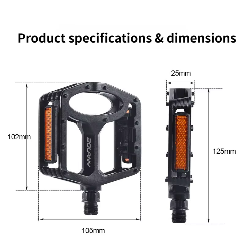 Pédales de vélo en aluminium Bolany avec roulement