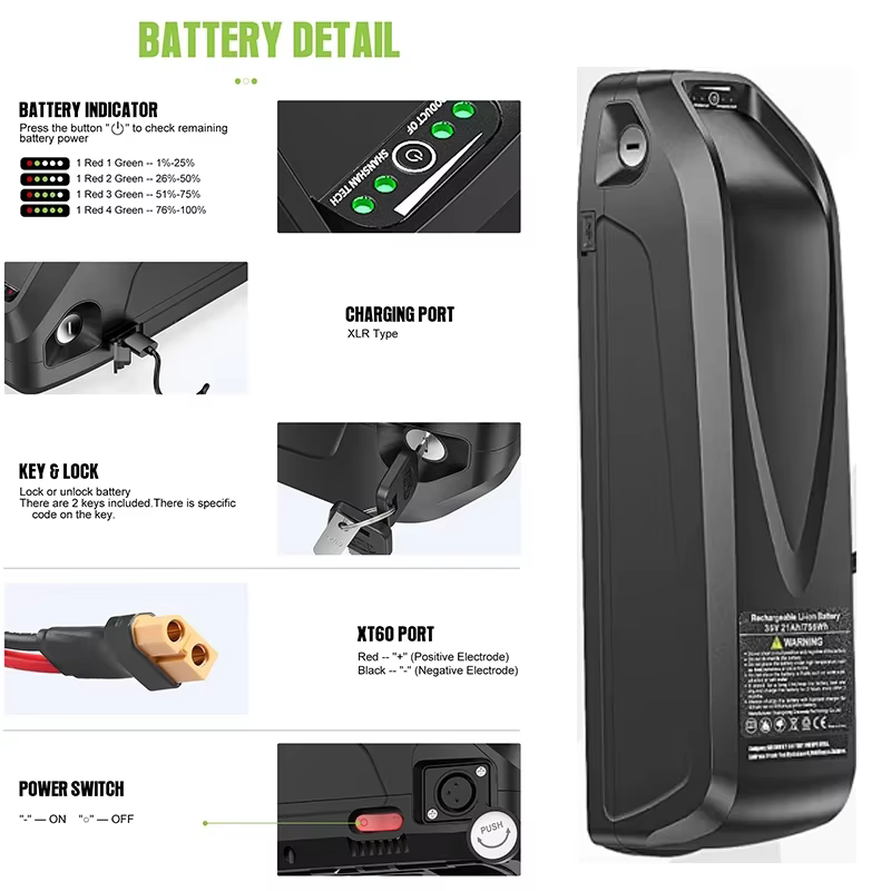 Batterie de vélo électrique Hailong 48V 52V 60V 72V 20/30/40/50Ah