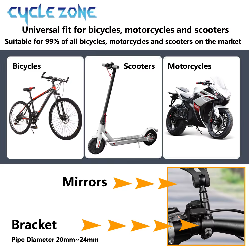 Rétroviseur plat pour vélo électrique