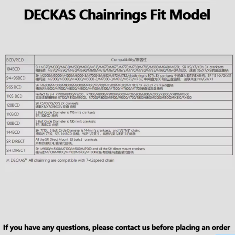 DECKAS 104BCD plateau rond ovale 40T 42T 44T 46T 48T 50T 52T vtt vélo de montagne pour Shimano 8-12S pédalier en alliage d'aluminium