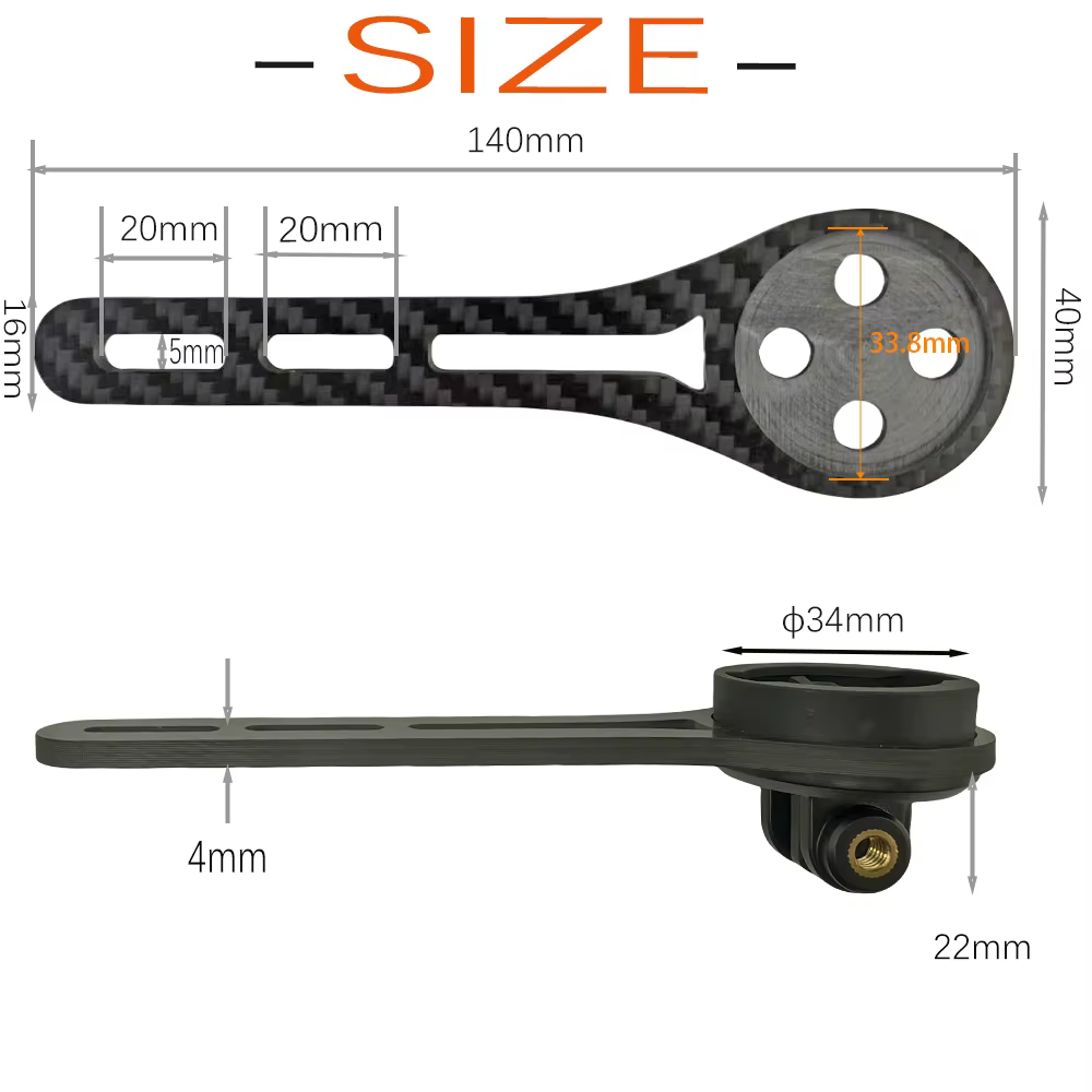 Support de compteur de vélo en fibre de carbone