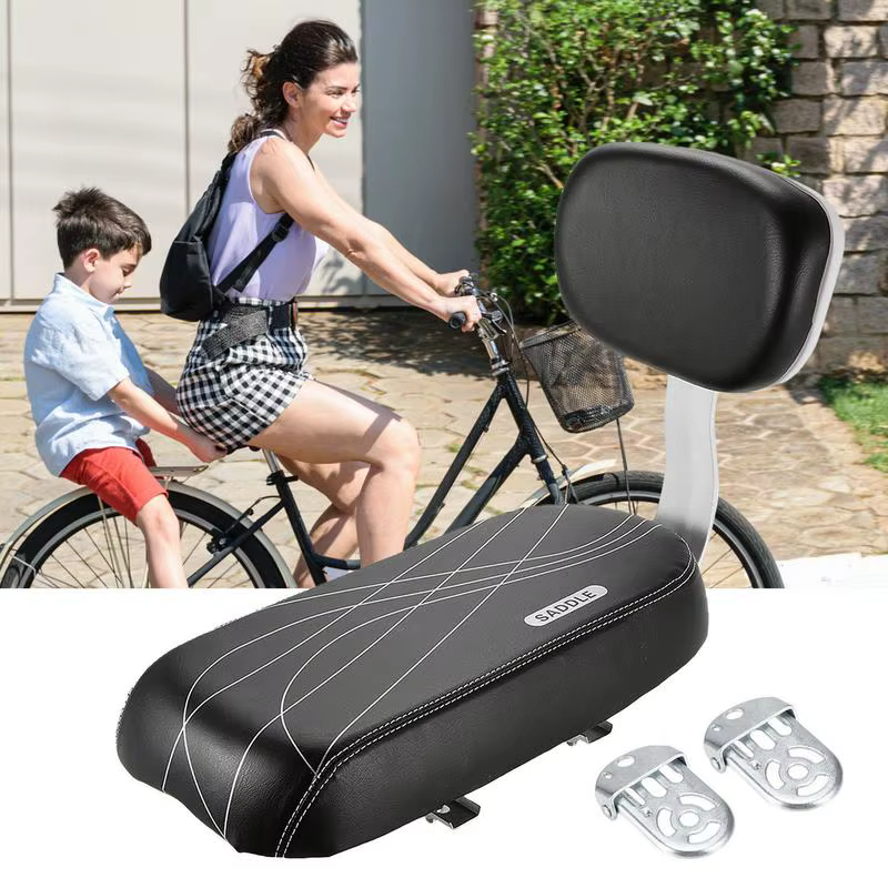 Siège arrière de vélo en cuir PU résistant à l'eau