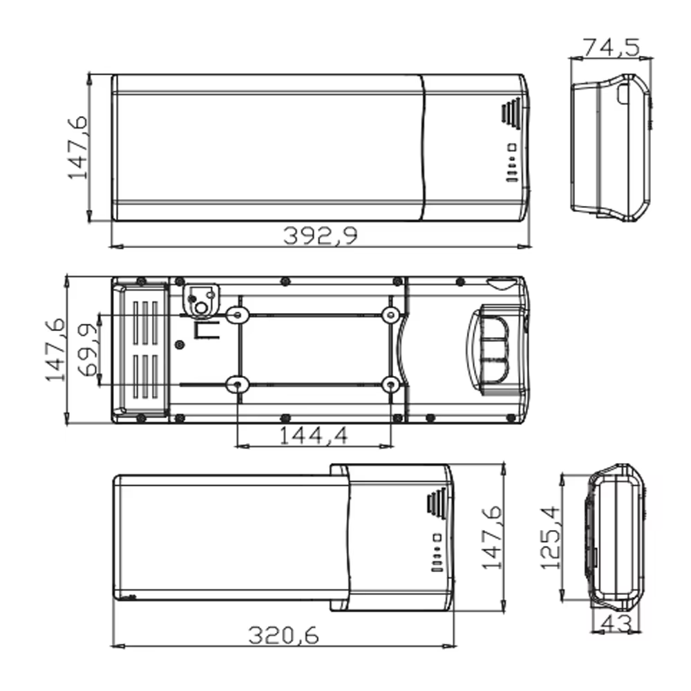 Batterie KHS Ebike 36V 48V 10.5Ah 14Ah 504Wh facile envoyé 200 Batteries de vélo électrique étendues 2.0