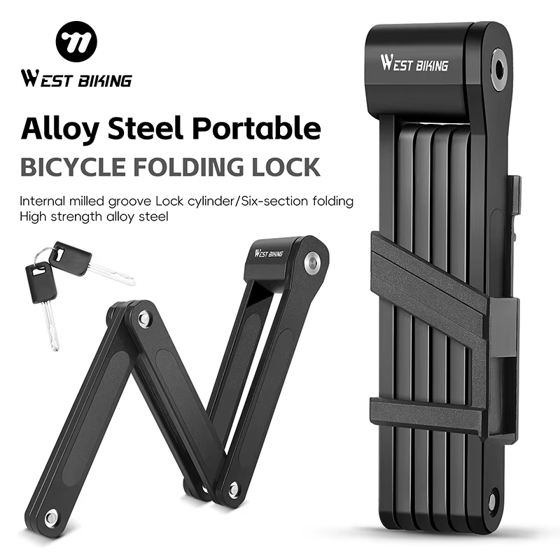 WEST BIKING-Serrure antivol pliable pour vélo de route et VTT