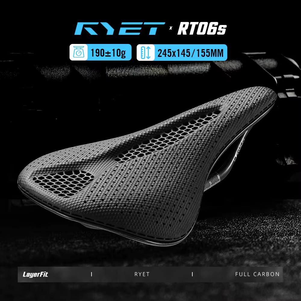 RYET 3D selle de vélo imprimée 145MM/155mm 7*9 carbone vtt coussin de siège