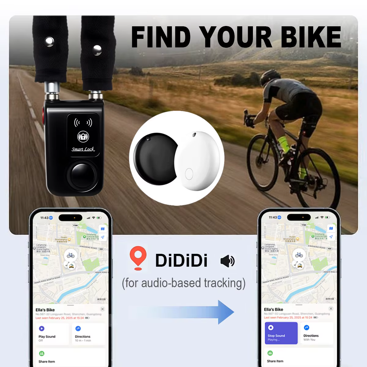 Antivol intelligent pour vélo/moto : contrôle sans clé via application