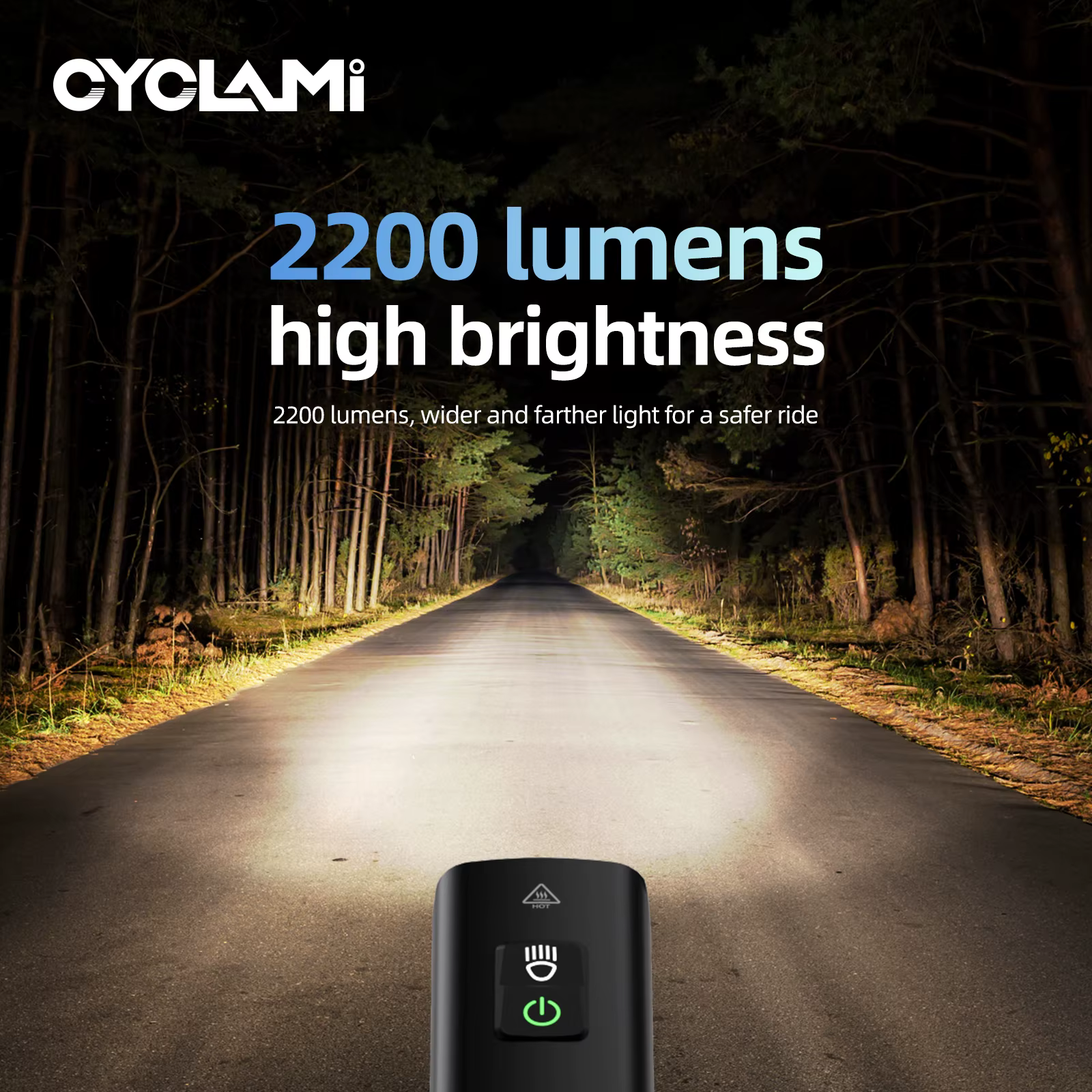CYCLAMI CYC2200 vélo lumière avant lampe type-c Rechargeable