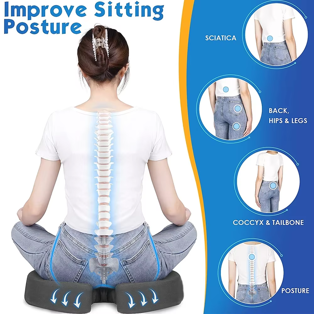 Coussin de siège Coccyx en mousse à mémoire de forme