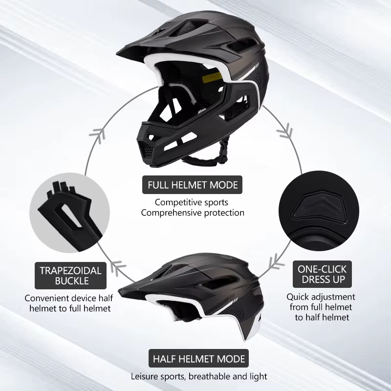 Eastinear haute qualité montagne tout-terrain casque de vélo 2-en-1 intégral détachable en plein air adulte hommes et