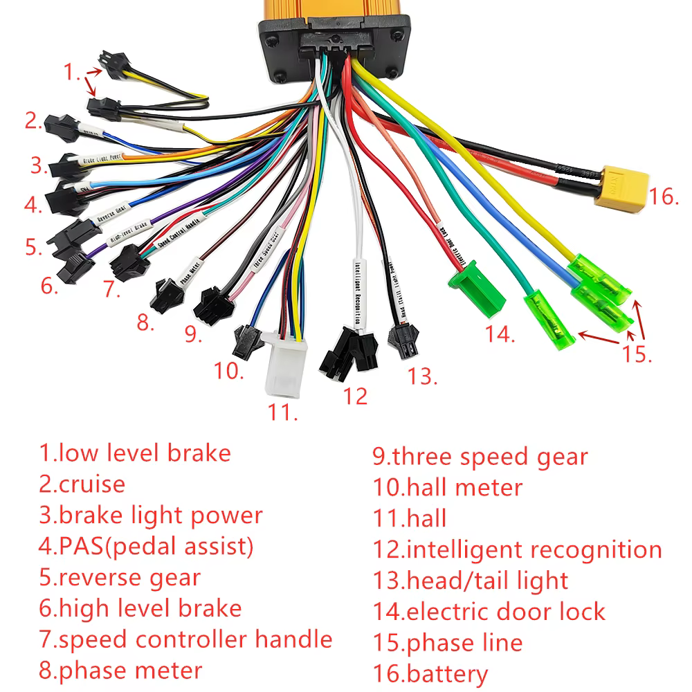 Contrôleur sans balais pour Scooter électrique 24V 36V 48V avec accélérateur à poignée torsadée 250W 350W 12A 13A 15A