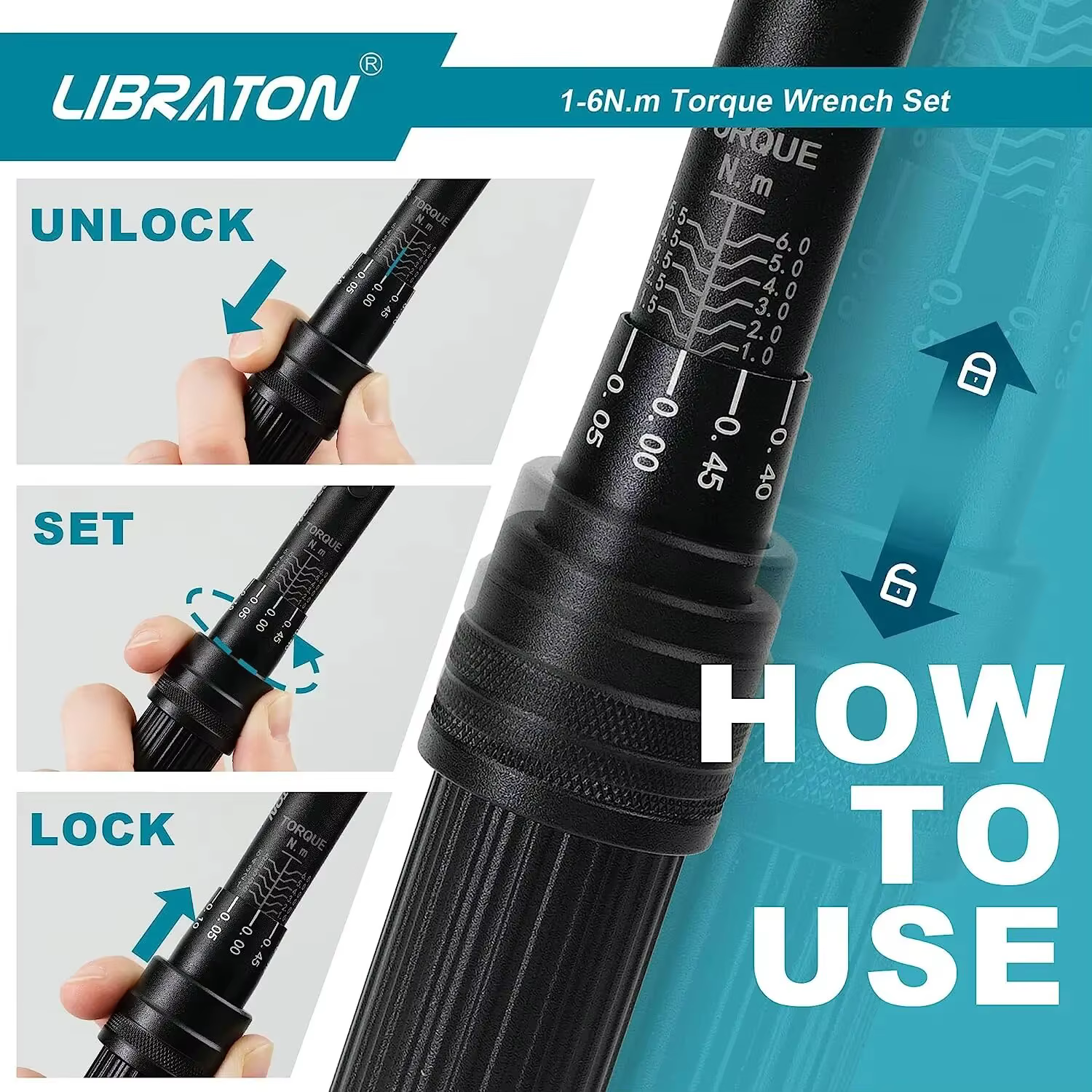 LIBRATON clé dynamométrique de vélo 1/4 ''