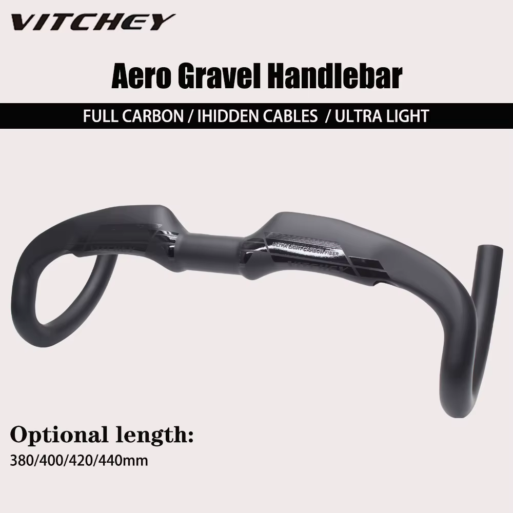 Vitchey T1000 Aero gravier guidon noir mat moitié routage interne