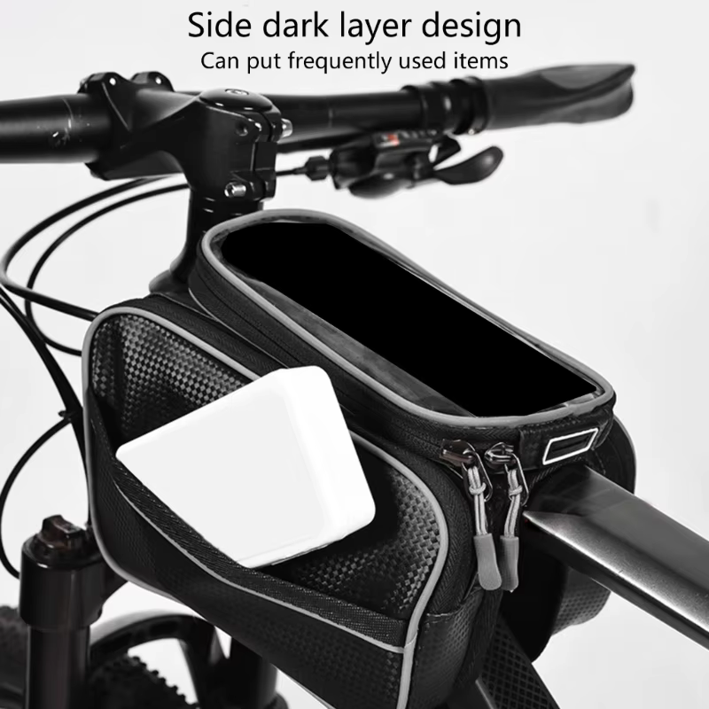 Pochette pour Tube supérieur vélo, sacoche support vélo avec écrans tactiles