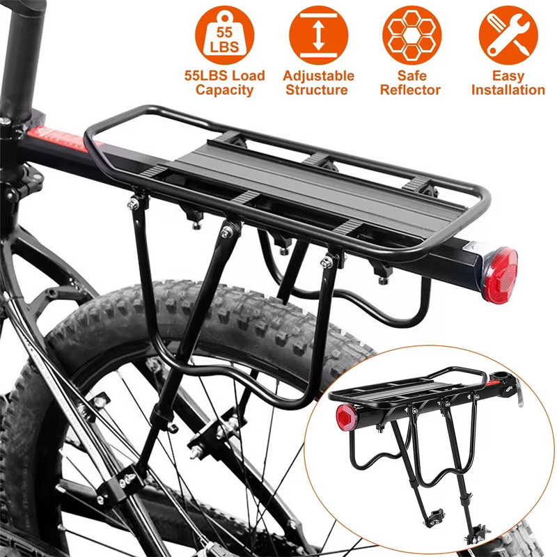 Porte-bagages arrière T1 en alliage d'aluminium pour vélo de route et VTT