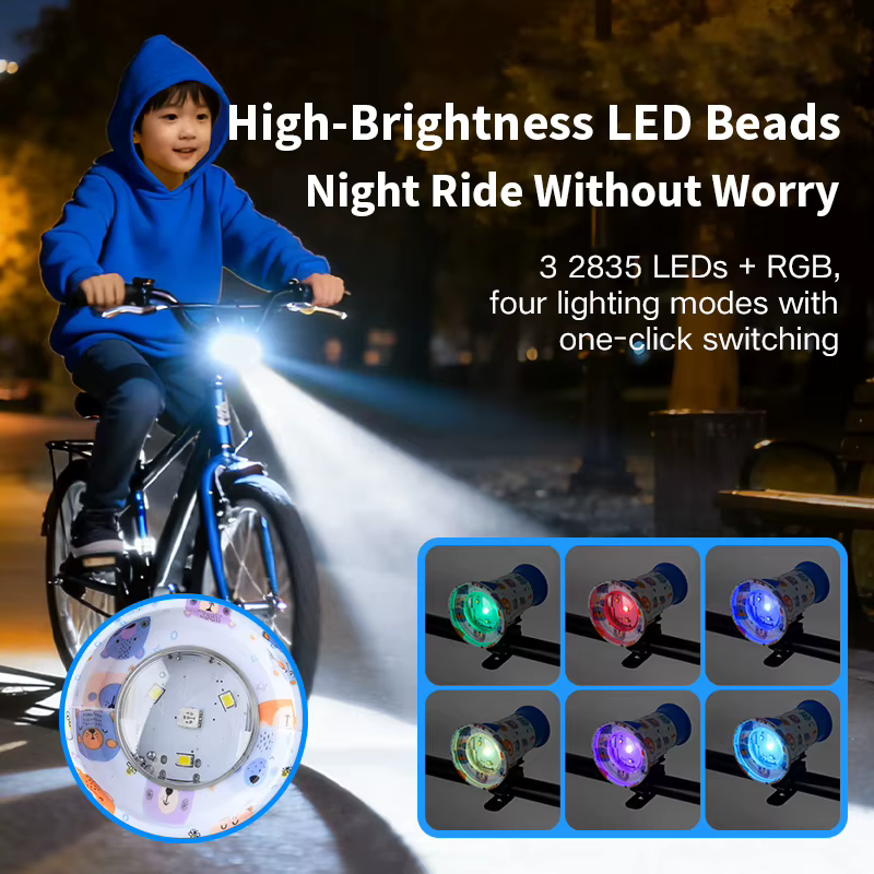 Lumière avant de trottinette pour enfant avec klaxon